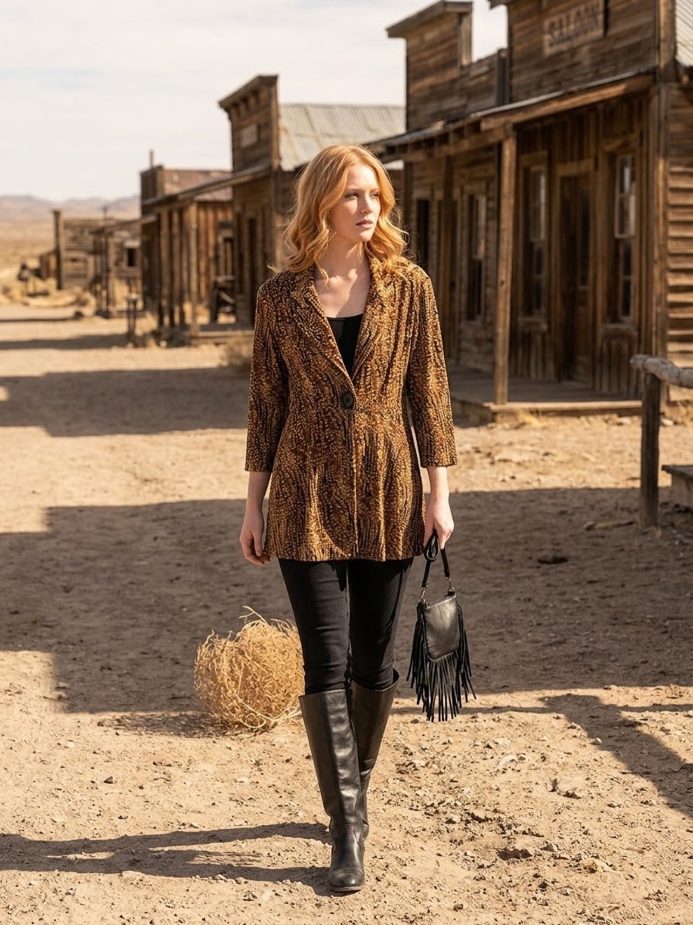 Textured Brown Single-Button Knit Cardigan Jacket